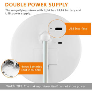 <span class=keywords><strong>Espejo</strong></span> de Maquillaje Personalizado al por Mayor con <span class=keywords><strong>Aumento</strong></span> de 15X, Montado en Pared para <span class=keywords><strong>Baño</strong></span>, con Cuello de Cisne, <span class=keywords><strong>Ventosa</strong></span> de Gel y Luz LED de 3 Colores - Product Image 5