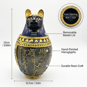 Antik Mısır Mitolojisi Reçine Çevre Dostu El Yapımı Heykel Evcil Hayvan Anıt <span class=keywords><strong>Urn</strong></span>'u Kedi Tanrıları Heykeli Kavanoz Tabut Köpek - Product Image 4