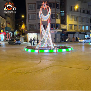 Luz Decorativa LED para Exteriores con Forma <span class=keywords><strong>de</strong></span> Luna y Estrella, Iluminación Personalizada para Festivales Islámicos, Decoración para Plazas y Calles - Product Image 2