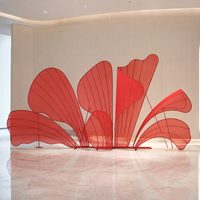 Décor de toile de fond événementielle en maille abstraite personnalisée avec panneau à cadre métallique translucide pour mariages, hôtels et expositions commerciales