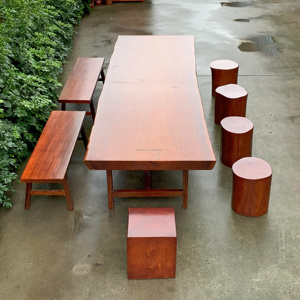 Mộc Mạc ngoài trời bàn ăn và băng ghế dự bị gỗ chống ăn mòn ngoài trời bảng và băng ghế dự bị ghế cho 8-10seater - Product Image 3