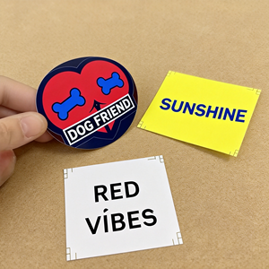 Autocollants personnalisés imperméables découpés à la forme avec logo imprimé UV, mignons, pour supermarchés, aliments, dessins animés, adhésifs en vinyle pour bougies - Product Image 1