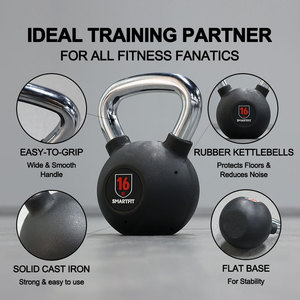 Kettlebells en acier recouverts de caoutchouc avec logo personnalisé SMARTFIT <span class=keywords><strong>KG</strong></span> LBS, ensemble de kettlebells, équipement de fitness pour la salle de sport - Product Image 2