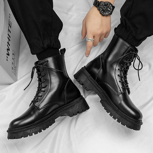 <span class=keywords><strong>Botas</strong></span> de <span class=keywords><strong>Hombre</strong></span> Otoño 2026, Nuevas, Estilo Casual Vintage con Cordones, Suela Gruesa de PU, para Deportes al Aire Libre, Motociclismo y Trabajo - Product Image 4