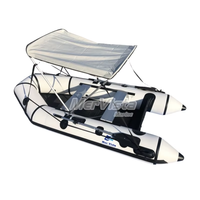 Bateau pneumatique de luxe Orca Hypalon en aluminium de 11 pieds avec moteur, idéal pour la pêche en lac, le surf et l'aviron
