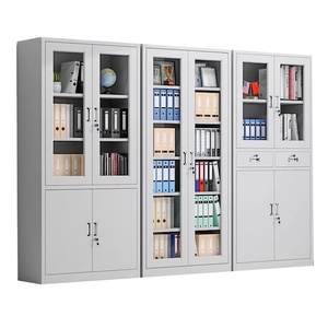 4 türen freistehender Archierenschrank Schrank Aufbewahrungsschrank Stalinite Schaukasten Verschluss Datei-Organisator für Büro Vorratskammer Garage - Product Image 1