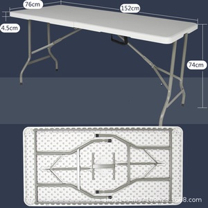 Heavy Duty 6ft 8ft Rectangular White Plastic Foldable Banquet Catering <strong>Dining</strong> Camping <strong>Folding</strong> <strong>Table</strong> for Events - Product Image 3