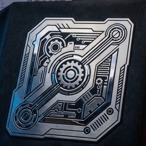 100°C High-Temp Washable Brushed Metallic Heat Transfer Film Clothing Label for High-Tech Bag Emblems - Product Image 2