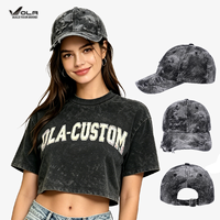 Gorra de Béisbol de Mezclilla Vintage con Lavado Ácido y Efecto Desgastado, Gorra de 6 Paneles con Bordado Personalizado para Hombre y Mujer