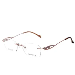 Lot de 5 cadres de lunettes optiques sans bords pour femmes, lunettes de luxe, vente en gros à l'usine, livraison gratuite