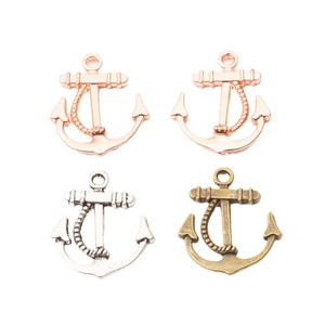 Breloque ancre en alliage de zinc avec détails en corde, accessoire nautique pour cartes d'invitation de mariage côtier - Product Image 5