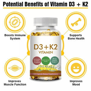Visolie Triglyceriden D3 K2 Vitamine Zachte Capsules Bevorderen Calciumabsorptie Botgezondheid Cardiovasculaire Bescherming - Product Image 2