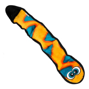 Jouet en peluche souple C044 pour chien, serpent orange couineur, anti-anxiété, anti-ennui, pour la santé mentale, à mâcher – Achetez un jouet pour chien - Product Image 1