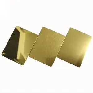 Alta calidad AISI ASTM A240 SS 201 202 301 304 316 oro bronce rayita Color placa hoja de acero inoxidable
