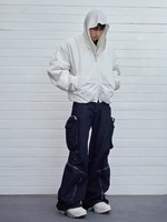 Vente en gros sur mesure OEM blouson d'aviateur de haute qualité Blouson d'aviateur de course blanc en satin surdimensionné unisexe