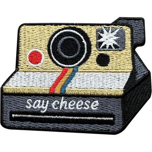 Cheese Camera Embroidery Patch 3 Inches Iron On Sew On Travel <b>Applique</b> Fabric Patch Bags - Product Image 1