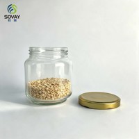 Pot en verre alimentaire de 700 ml à large ouverture, récipient haute transparence pour produits secs et sauces, emballage de détail