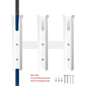Nuova staffa porta asta bianca a 3 tubi per canna da pesca per deposito Garage e rimorchi - Product Image 3