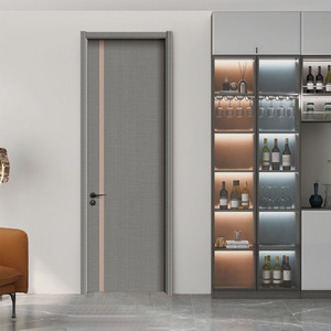 Modern Luxury Wood-Grain Carbon Composite Door Entry Interior for Homes Hotels Hospitals Durable Melamine <strong>Board</strong> Polymer Material - Product Image 2