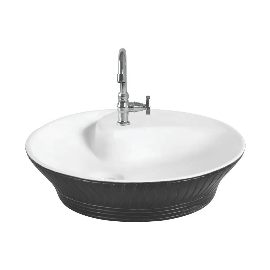 Outdoor Giardino Decorativo Da Tavolo Top Bacino Utilizzato Lavello Rotondo Forma di Pietra Vessel Sink Lavaggio Lavabo Porcellana Sanitari Prodotto