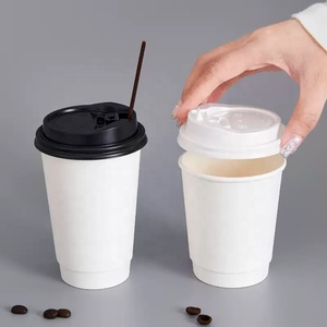 Gobelet à café biodégradable en papier avec poignée, design à paroi simple, gobelets en papier kraft pour boissons chaudes, gobelets à thé - Product Image 2