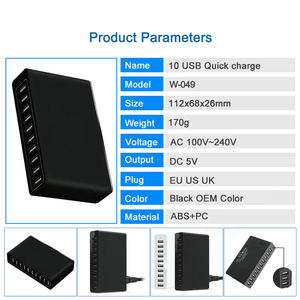 เครื่องชาร์จฮับ USB 10พอร์ตหลายช่องสำหรับนาฬิกาสมาร์ทโฟน OEM ODM - Product Image 3
