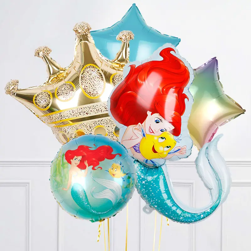 Mermaid Princess Foil Balloons Cinderella Sleeping Beauty Jasmine Cartoon Balloons Baby Shower Decor Happy Birthday Party Ballon