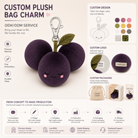 Peluche pendentif AI Bayberry Bear, en polyester doux, rembourrée en coton PP, porte-clés, mignonne, personnalisée, motif fruit de dessin animé, cadeau ODM pour enfants et adultes