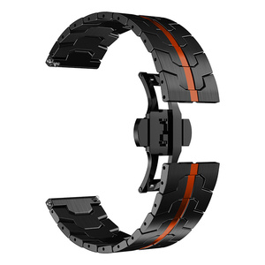Correa de Color titanio de 20mm-22mm para Samsung para Galaxy Watch 6 Classic 5/4 40 44mm para <span class=keywords><strong>Amazfit</strong></span> <span class=keywords><strong>GTR</strong></span> correa de acero inoxidable - Product Image 3