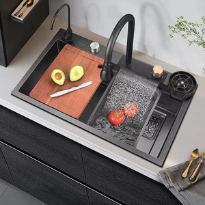 304 Thép Không Gỉ Bồn Rửa Nhà Bếp Thiết Lập 4Mm Dày Tổ Ong Nano-Bồn Rửa Handmade Thác Món Ăn Lưu Vực Với Một Lỗ Vòi Nước - Product Image 3