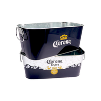 Seau à glace en fer blanc galvanisé 5L avec logo personnalisé, décapsuleur et poignée, pour boissons, multi-usages, stockage alimentaire