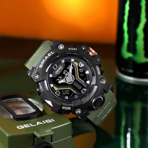 Montres de sport à affichage LED avec mouvement japonais, logo personnalisé, montres pour hommes, étanches, montres numériques pour hommes Smael 8075 - Product Image 5
