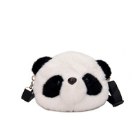 Sac à bandoulière en peluche courte super douce, anti-stress, motif chat mignon de dessin animé, style sac à dos, avec jouet poupée Panda, inspiré des machines à attraper les jouets