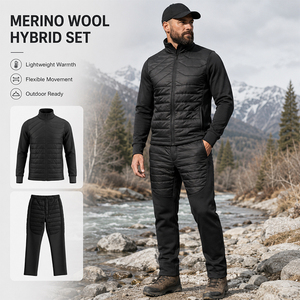 <b>Wool</b> Cotton Padded Men's Grey Shell Outdoor Lightweight <b>Thermal</b> Liner Stand Collar Jacket Custom Logo Premium Warm Breathable Hi - Product Image 1