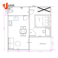 Villa Préfabriquée Moderne de Haute Qualité, Grande Maison Conteneur Extensible pour Vie Familiale, Maison Préfabriquée 2 Chambres