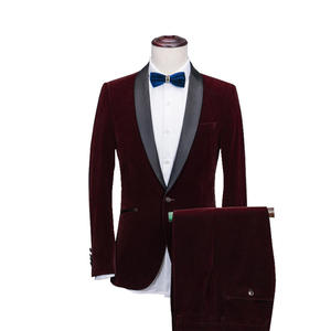 Mens Suits <strong>Velvet</strong> 2 Pieces Slim Fit Blue Burgundy Black <strong>Green</strong> Suit Mens <strong>Velvet</strong> <strong>Tuxedo</strong> <strong>Jacket</strong> for Wedding(Blazer+Pants+Tie) - Product Image 4