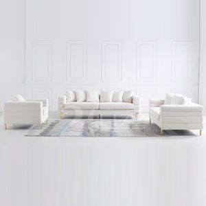 Divano moderno in tessuto di peluche <span class=keywords><strong>Beige</strong></span> dal Design minimalista italiano - Product Image 2