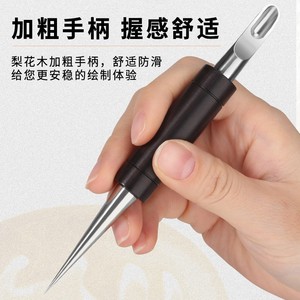 Ebony coffee latte art needle, stainless steel latte art <b>pen</b>, professional crochet needle, carving needle - Product Image 5