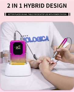 GRS 100% geri dönüşüm 2 1 tırnak matkap çivi için şarj edilebilir 35000 Rpmcordless dosya elektrikli tırnak törpüsü makinesi - Product Image 2