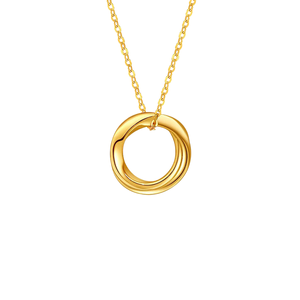 Collar de Clavícula 3D con Colgante de Banda de Möbius de Oro Puro 999 sobre Base de Agua. para tu esposa o <span class=keywords><strong>novia</strong></span> - Product Image 1