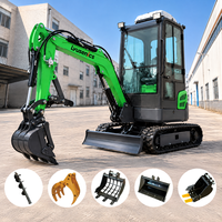 Lyusenics 1.6 Ton Mini Crawler Excavator 7600W Compact Digger 0.03 M3 Bucket untuk Proyek Pertanian
