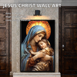 <span class=keywords><strong>Vierge</strong></span> Marie tenant l'enfant Jésus-Christ, aquarelle, art mural moderne, impressions acryliques, 50x60cm, encadré, décoration intérieure - Product Image 4