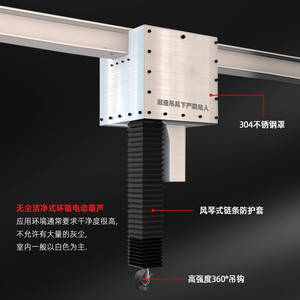 รอกโซ่สแตนเลสเกรดห้องสะอาดพร้อมฝาครอบกันฝุ่น, 380V, กึ่งปิด, 304 - Product Image 4