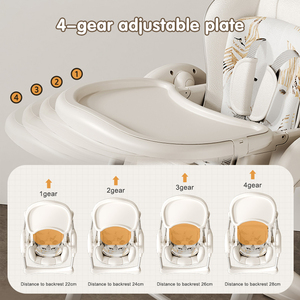 Chaise haute électrique pour bébé 3 en 1, chaise haute pour repas, chaise haute portable, chaise haute pliable, design élégant - Product Image 6