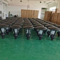 Lampadaire de jardin décoratif en alliage d'aluminium à LED avec contrôle crépusculaire par photocellule, compatible SmartThings, IP65, alimentation CA