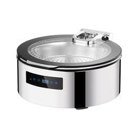 Airuisi Chauffe-plat électrique de luxe pour buffet 6L 9L Roll Top Hot Pot pour banquet restaurant en acier inoxydable et cuivre