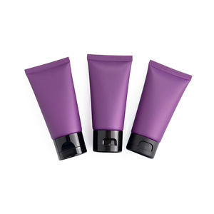 Custom Logo 50g 50ml Empty Plastic Lotion Tubes Custom Scrub Facial Cleanser Lotion Tube Flip Cap Cosmetic Purple Lotion Tube - Product Image 2