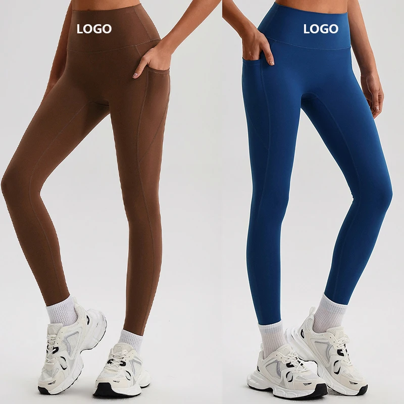 Custom Female Fitness Butt Lifting Leggings Solid Four-Way Stretch Ribbed Full Length High Waist Nylon Gym Yoga Pants Women