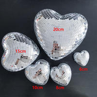 Bola de Discoteca Chuang De con Forma de Corazón, Decoración de Espejo Brillante para Bodas, Regalo de San Valentín, Decoración Colgante para el Hogar