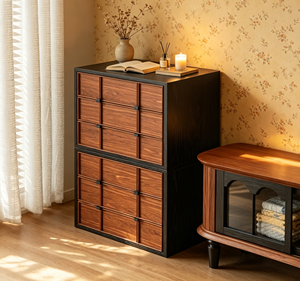 Mueble de Almacenamiento Moderno de Madera con Puertas de Tablero para Sala de Estar - Product Image 5